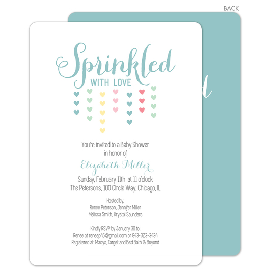 Blue Sprinkled with Love Shower Invitations